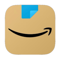 the amazon app icon with a smiley face